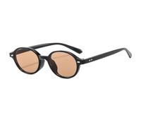 TYUVIVO Lunettes de soleil vintage à monture ovale, verres rétro tendance, UV400 (thé noir)
