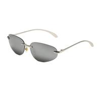 TYUVIVO Lunettes de soleil vintage sans monture en métal riveté pour femmes et hommes, style punk, luxe, UV400 (argent)