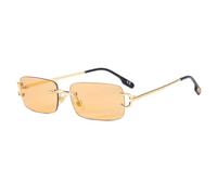 TYUVIVO Lunettes de soleil vintage sans monture pour femmes, de luxe, rectangulaires, petites, tendance et dégradées (champagne)