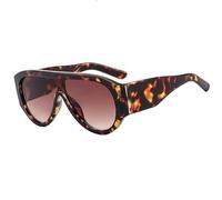 TYUVIVO Lunettes de soleil vintage surdimensionnées, une pièce, pour femmes et hommes, style punk, populaire, grande monture, luxe (thé léopard)