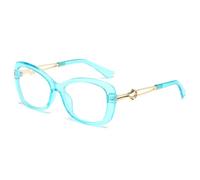 TYUVIVO Lunettes rétro léopard anti-lumière bleue, monture ajourée, unisexe (bleu)