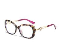 TYUVIVO Lunettes rétro léopard anti-lumière bleue, monture ajourée, unisexe (léopard violet)