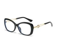 TYUVIVO Lunettes rétro léopard anti-lumière bleue, monture ajourée, unisexe (noir)