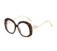 TYUVIVO Lunettes rondes anti-lumière bleue à imprimé léopard, style unisexe double cœur (léopard)