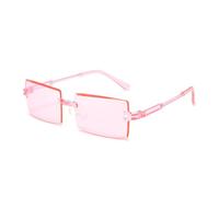 TYUVIVO Mode Vintage Couleurs Lunettes De Soleil Femmes Sans Monture Rectangle Ombre Dégradé Lunettes D'été UV400 Lunettes De Soleil De Voyage en Plein Air, Rose, Taille Unique