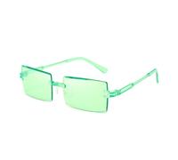 TYUVIVO Mode Vintage Couleurs Lunettes De Soleil Femmes Sans Monture Rectangle Ombre Dégradé Lunettes D'été UV400 Lunettes De Soleil De Voyage en Plein Air, Vert Nocturne, Taille Unique