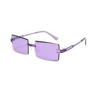 TYUVIVO Mode Vintage Couleurs Lunettes De Soleil Femmes Sans Monture Rectangle Ombre Dégradé Lunettes D'été UV400 Lunettes De Soleil De Voyage en Plein Air, Violet, Taille Unique