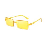 TYUVIVO Mode Vintage Couleurs Lunettes De Soleil Femmes Sans Monture Rectangle Ombre Dégradé Lunettes D'été UV400 Lunettes De Soleil De Voyage en Plein Air, Jaune Nocturne, Taille Unique