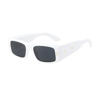 TYUVIVO Petites lunettes de soleil rectangulaires pour femmes et hommes, de voyage, de luxe, UV400 (blanches)