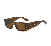 TYUVIVO Petites lunettes de soleil rectangulaires pour femmes et hommes, de voyage, de luxe, UV400 (léopard)