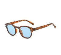TYUVIVO Rétro Ovale Hommes Rivets Lunettes de Soleil Mode Clair Océan Dégradé Objectif Lunettes UV400 Femmes Tendance Jaune Bleu Lunettes de Soleil, Bleu Léopard, Taille Unique