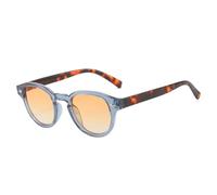 TYUVIVO Rétro Ovale Hommes Rivets Lunettes De Soleil Mode Clair Océan Dégradé Objectif Lunettes UV400 Femmes Tendance Jaune Bleu Lunettes De Soleil, Bleu Léopard Orange, Taille Unique