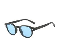 TYUVIVO Rétro Ovale Hommes Rivets Lunettes De Soleil Mode Clair Océan Dégradé Objectif Lunettes UV400 Femmes Tendance Jaune Bleu Lunettes De Soleil, Noir Bleu, Taille Unique