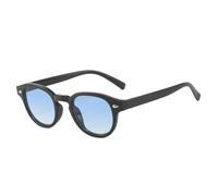TYUVIVO Rétro Ovale Hommes Rivets Lunettes De Soleil Mode Clair Océan Dégradé Objectif Lunettes UV400 Femmes Tendance Jaune Bleu Lunettes De Soleil, Noir Bleu Dégradé, Taille Unique