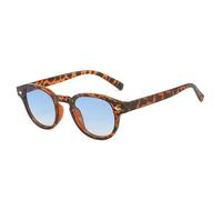 TYUVIVO Rétro Ovale Hommes Rivets Lunettes De Soleil Mode Clair Océan Dégradé Objectif Lunettes UV400 Femmes Tendance Jaune Bleu Lunettes De Soleil, Léopard bleu dégradé, Taille unique