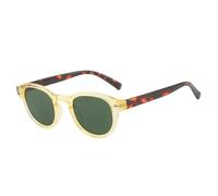 TYUVIVO Rétro Ovale Hommes Rivets Lunettes De Soleil Mode Clair Océan Dégradé Objectif Lunettes UV400 Femmes Tendance Jaune Bleu Lunettes de Soleil, Jaune Léopard Vert, Taille Unique