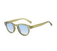 TYUVIVO Rétro Ovale Hommes Rivets Lunettes De Soleil Mode Clair Océan Dégradé Objectif Lunettes UV400 Femmes Tendance Jaune Bleu Lunettes De Soleil, Vert Bleu Dégradé, Taille Unique