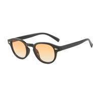 TYUVIVO Rétro Ovale Hommes Rivets Lunettes de Soleil Mode Clair Océan Dégradé Objectif Lunettes UV400 Femmes Tendance Jaune Bleu Lunettes de Soleil, Noir Orange, Taille Unique