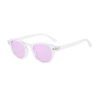 TYUVIVO Rétro Ovale Hommes Rivets Lunettes De Soleil Mode Clair Océan Dégradé Objectif Lunettes UV400 Femmes Tendance Jaune Bleu Lunettes De Soleil, Violet Transparent, Taille Unique