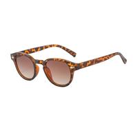 TYUVIVO Rétro Ovale Hommes Rivets Lunettes De Soleil Mode Clair Océan Dégradé Verres Lunettes UV400 Femmes Tendance Jaune Bleu Lunettes De Soleil,Dégradé De Thé Léopard,Taille Unique