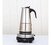 Tyvotrend Cafetière classique en acier inoxydable avec cuisinière électrique, fonction de réglage de la température, moka pour cuisines privées, petits cafés et coins du café (6 tasses, 300 ml)