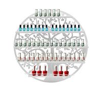 Tyvotrend Étagère murale ronde en métal à 5 niveaux pour vernis à ongles, pour huiles essentielles, parfum, cosmétiques, blanc, 60 x 60 cm