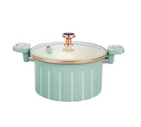 TYXFSMYXGS Micro-autocuiseur 10 L, Cuisson Rapide, émaillé, antiadhésif, avec Couvercle - Verrouillage par Pression, Joint en Silicone et Valve Anti-Fuite Blue