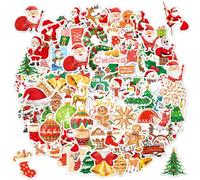 TYXHXTF 100 Pièces Autocollants De Noël, Scrapbooking Noël Brillant Noëll Décoration Stickers, Auto-adhésif Cadeau Stickers, Merry Christmas Gommettes Motif pour Scrapbooking Artisanat Décoration
