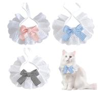 TYXHXTF 3PCS Collier Chaton, Décoration de Collier pour Animal de Compagnie, Echarpe pour Chat, Fournitures de Fête d'anniversaire Mignonnes