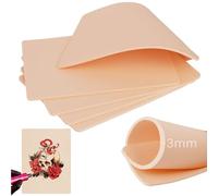 TYXHXTF 5 Pièces Peau Synthétique Tatouage 3mm, Fausse Peau Tatouage, Pratique de Tatouage, 19.5 x 15cm Double Face Fake Skin pour Débutants et Artistes