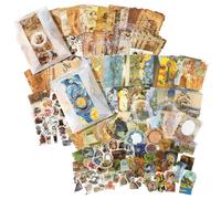 TYXHXTF Autocollants Scrapbooking Vintage, Rétro Scrapbooking Stickers et Papier Kit pour DIY Scrapbook Journal Cahier Album Photo Bricolage Travaux Manuel Artisanat