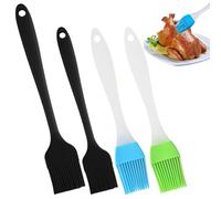 TYXHXTF Ensemble De 4 PièCes Pinceau Cuisine,Pinceau Patissier Silicone,Pinceau Patisserie,Pour Cuisiner,Barbecue,GâTeaux,Cuisson,Pinceau Cuisine Silicone,Bleu+Vert+Noir