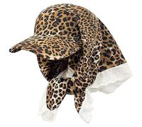 TYXHXTF Léopard Chapeau de Soleil, Large Bord avec Grande Protection de la Nuque, Chapeaux de Soleil pour Femmes Pliables pour la Randonnée, la Pêche, Les Voyages