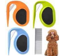 TYXHXTF Lot de 4 Coupe Noeud Chat Poil Long, Peigne de Toilettage d’Animaux de Compagnie, Brosse Chien Poil Long, pour Chiens et Chats avec Cheveux Emmêlés