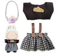 TYXHXTF SoTYXHXTF Sourire La-bu-bu Poupéeurire La-bu-bu Poupées Vêtements, Vêtements pour Poupée Labu 17cm, Accessoires pour Poupées La-bu, Vêtements bubu Peluche de 17 cm (Ne Contient Pas de Poupées)