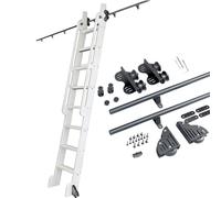 TYYCKJ Kit de quincaillerie pour échelle coulissante de bibliothèque Noire (échelles Non incluses), Rail de Guidage rétractable Robuste, Ensemble Complet pour la Maison/bibliothèque/entrepôt, Monta