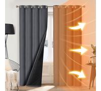 TYYCKJ Rideau de Porte Thermique occultant 100%, Doublure matelassée, Coupe-Vent, insonorisant et Isolant pour l'hiver, sans Cordon, idéal pour Porte d'entrée, Salon et Couloir, 132 x 160 cm, 1 pa