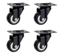 TYYCKJ roulettes pivotantes en Caoutchouc Robustes pour Meubles, Roues industrielles avec Frein (Ensemble de 4 de 1,5 Pouce) - Roulement Durable et Fluide, parfaites pour Une Utilisation à la