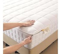 TYYUETY Housse de Matelas de Protection avec Fermeture éclair, Housse de Matelas Monobloc avec Taille Personnalisable, Housse de Matelas Amovible et Lavable-White- 70x190+25cm
