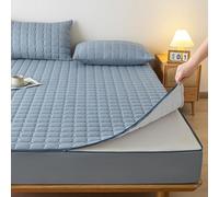 TYYUETY Housse de Matelas de Protection avec Fermeture éclair, Housse de Matelas Monobloc avec Taille Personnalisable, Housse de Matelas Amovible et Lavable-Blue- 140x190+21cm