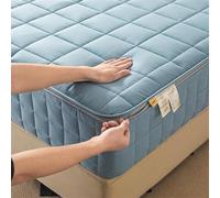 TYYUETY Housse de Matelas de Protection avec Fermeture éclair, Housse de Matelas Monobloc avec Taille Personnalisable, Housse de Matelas Amovible et Lavable-Green- 140x190+18cm