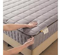 TYYUETY Housse de Matelas de Protection avec Fermeture éclair, Housse de Matelas Monobloc avec Taille Personnalisable, Housse de Matelas Amovible et Lavable-Gray- 70x190+15cm