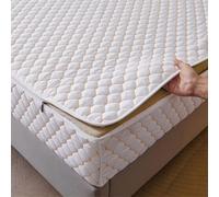 TYYUETY Housse de Matelas de Protection avec Fermeture éclair, Housse de Matelas Monobloc avec Taille Personnalisable, Housse de Matelas Amovible et Lavable-White- 160x200+22cm