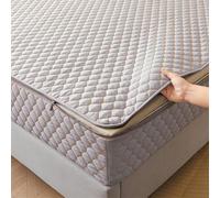 TYYUETY Housse de Matelas de Protection avec Fermeture éclair, Housse de Matelas Monobloc avec Taille Personnalisable, Housse de Matelas Amovible et Lavable-Gray- 140x190+22cm