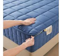 TYYUETY Housse de Matelas de Protection avec Fermeture éclair, Housse de Matelas Monobloc avec Taille Personnalisable, Housse de Matelas Amovible et Lavable-Blue- 70x190+10cm