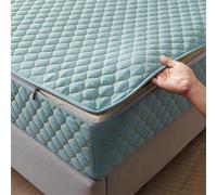 TYYUETY Housse de Matelas de Protection avec Fermeture éclair, Housse de Matelas Monobloc avec Taille Personnalisable, Housse de Matelas Amovible et Lavable-Cyan- 70x190+15cm