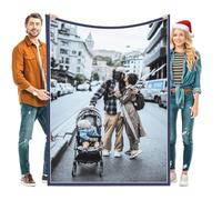 TYYUETY Plaid Cadeau Personnalisé,Flanelle Plaid Anniversaire Cadeau De Vacances pour Papa,Maman,Enfants,Animaux De Compagnie,Amis Ou Amoureux Flanelle Plaid -A-130 * 180cm(51 * 70inches)