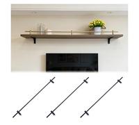 Tyzlup Barre Anti-Chute étagère 3 Barres Anti-basculement avec Supports, Kit De Rails De Galerie 40, 60, 80 Et 100 Cm, Maison, Les Bibliothèques Et Le Rangement du Vin(Black,86cm(33 7/8in))