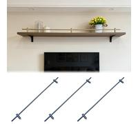 Tyzlup Barre Anti-Chute étagère 3 Barres Anti-basculement avec Supports, Kit De Rails De Galerie 40, 60, 80 Et 100 Cm, Maison, Les Bibliothèques Et Le Rangement du Vin(Gray,88cm(34 5/8in))