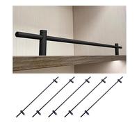 Tyzlup Barre Anti-Chute étagère Kit De Rails pour Galerie d'art, Bibliothèque De Rangement pour Bouteilles De Vin, Barre De Rangement pour Étagère (50/60/80/100 Cm)(Black,24in/61cm)